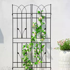 MAYEERTY Lot de 2 treillis de jardin en métal marron antirouille de 180 x 45 cm pour plantes grimpantes