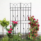 MAYEERTY Lot de 2 treillis de jardin en métal marron antirouille de 180 x 45 cm pour plantes grimpantes