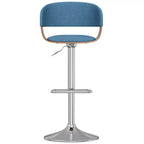 Tabouret de bar pivotant réglable WyndenHall Calinda bleu : Milieu du siècle moderne, Rembourré, Pieds en acier