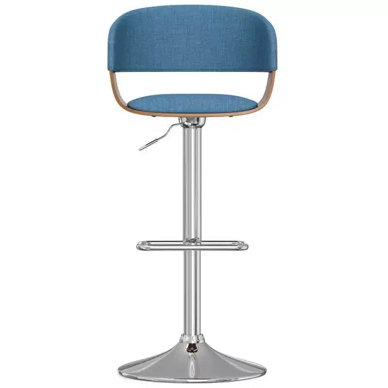 Tabouret de bar pivotant réglable WyndenHall Calinda bleu : Milieu du siècle moderne, Rembourré, Pieds en acier
