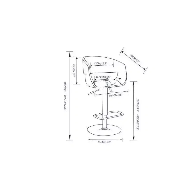 Tabouret de bar pivotant réglable WyndenHall Calinda bleu : Milieu du siècle moderne, Rembourré, Pieds en acier