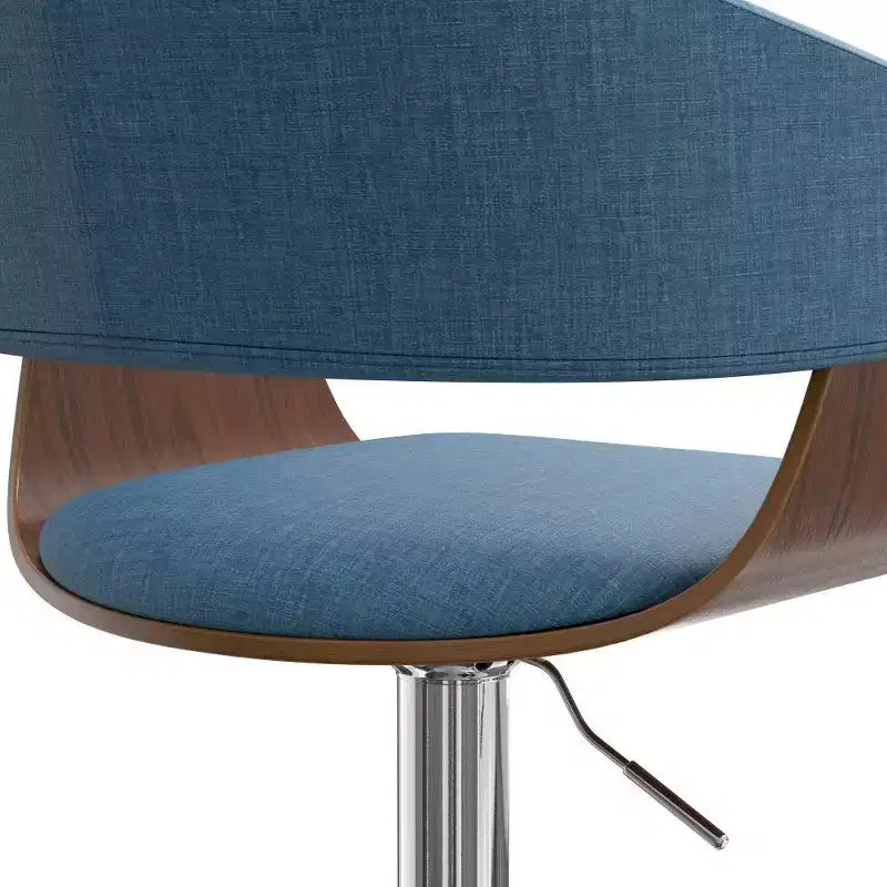 Tabouret de bar pivotant réglable WyndenHall Calinda bleu : Milieu du siècle moderne, Rembourré, Pieds en acier