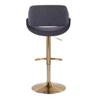 LumiSource Lot de 2 tabourets de bar réglables Fabrico Tissu or/anthracite