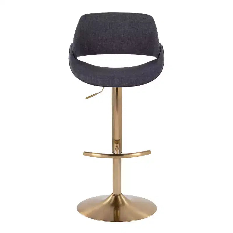 LumiSource Lot de 2 tabourets de bar réglables Fabrico Tissu or/anthracite