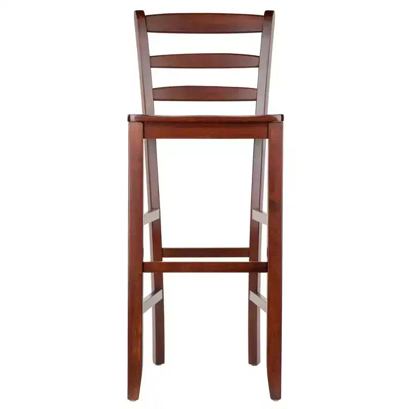 Lot de 2 tabourets de bar à dossier échelle 30" en bois dur/noyer - Winsome