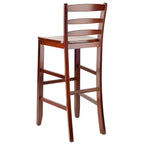 Lot de 2 tabourets de bar à dossier échelle 30" en bois dur/noyer - Winsome