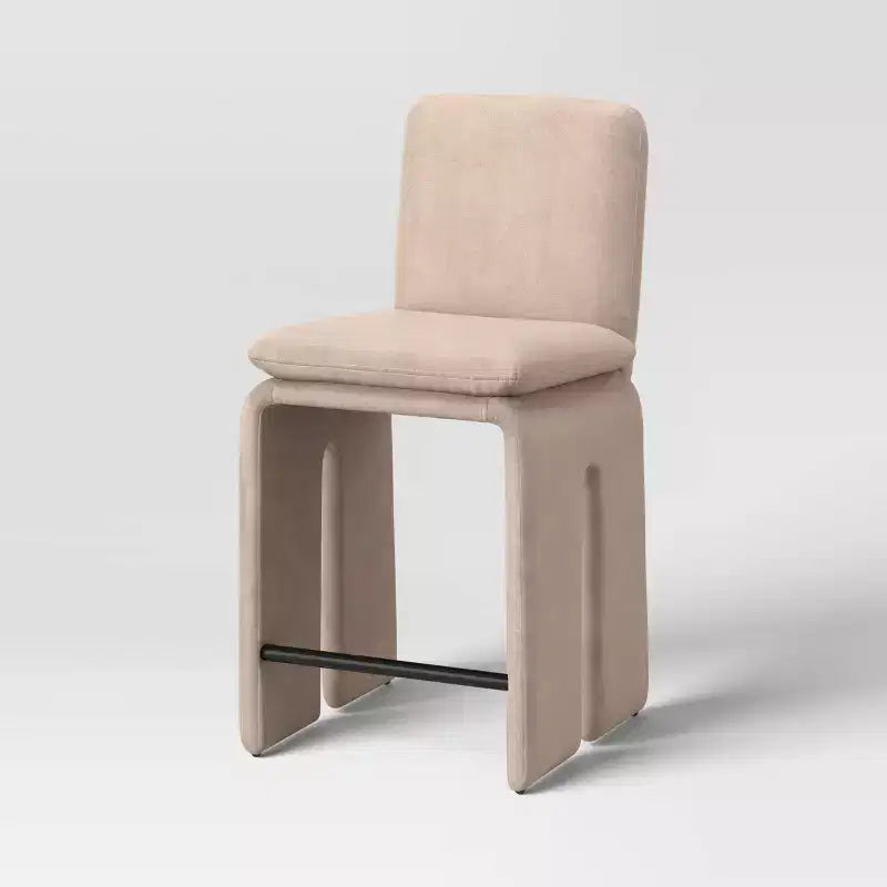 25.5" Safflower Sculptural Counter Height Barstool with Footrest Tan - Threshold™
