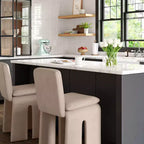 Tabouret de bar sculptural Safflower de 64,7 cm avec repose-pieds, couleur havane - Threshold™