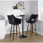 LumiSource Lot de 2 tabourets de bar Mustang Bois foncé/PU noir/Métal noir
