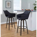 LumiSource Lot de 2 tabourets de bar Mustang Bois foncé/PU noir/Métal noir