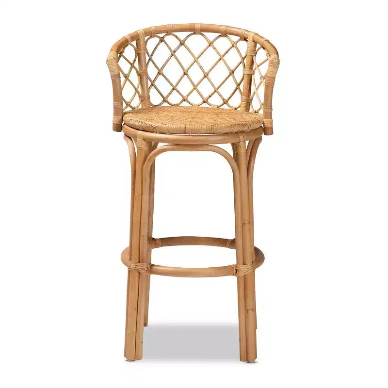 Tabouret de bar Orchard en rotin naturel/marron - Bali & Pari