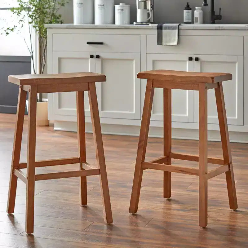 Buylateral Ensemble de 2 tabourets de bar hauteur 30" Saddle Marney Bois flotté
