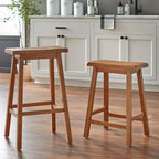 Buylateral Ensemble de 2 tabourets de bar hauteur 30" Saddle Marney Bois flotté