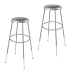 Hampden Furnishings 2pk 32"-39" Otto Collection Height Adjustment Stool Gray: Vinyl Upholstery, Steel Frame, Armless Design