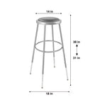 Hampden Furnishings Lot de 2 tabourets de bar réglables en hauteur, collection Otto, 81-99 cm, gris : Revêtement en vinyle, structure en acier, sans accoudoirs