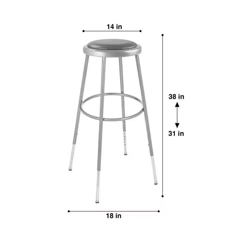 Hampden Furnishings Lot de 2 tabourets de bar réglables en hauteur, collection Otto, 81-99 cm, gris : Revêtement en vinyle, structure en acier, sans accoudoirs