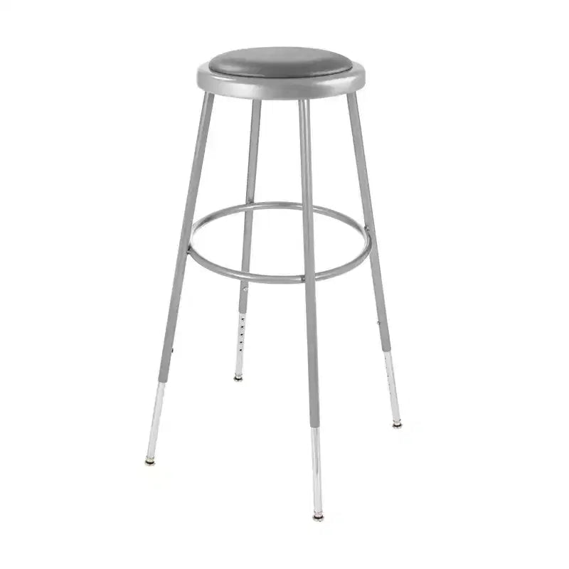 Hampden Furnishings Lot de 2 tabourets de bar réglables en hauteur, collection Otto, 81-99 cm, gris : Revêtement en vinyle, structure en acier, sans accoudoirs