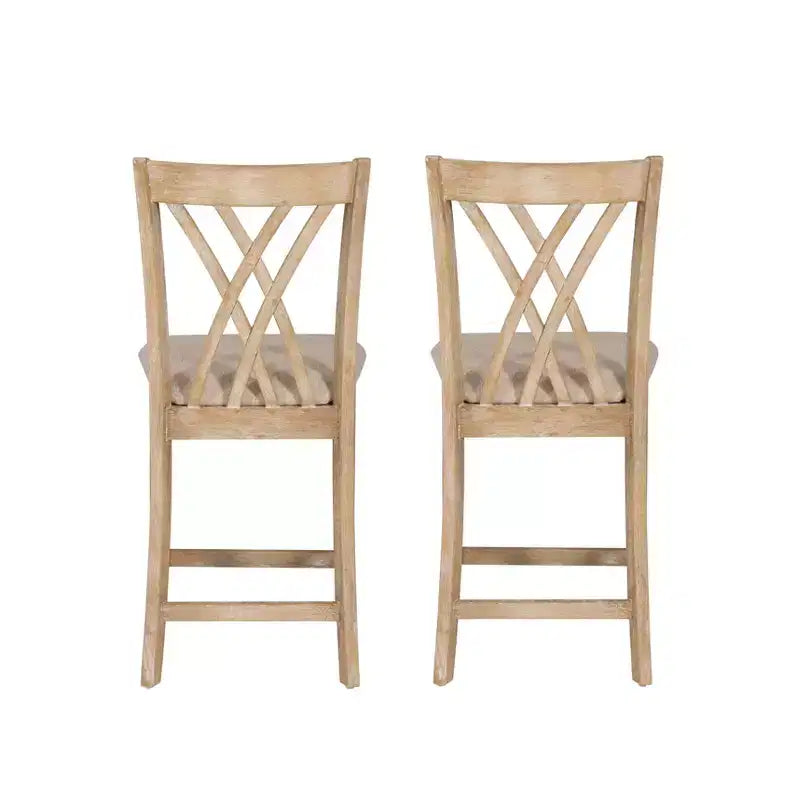 Powell Ensemble de 2 tabourets de bar hauteur comptoir Maggie Naturel