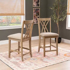 Powell Ensemble de 2 tabourets de bar hauteur comptoir Maggie Naturel