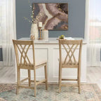 Powell Ensemble de 2 tabourets de bar hauteur comptoir Maggie Naturel