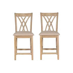 Powell Ensemble de 2 tabourets de bar hauteur comptoir Maggie Naturel