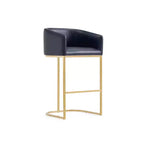 Manhattan Comfort Ensemble de 3 tabourets de bar Louvre Noir/Or Titane