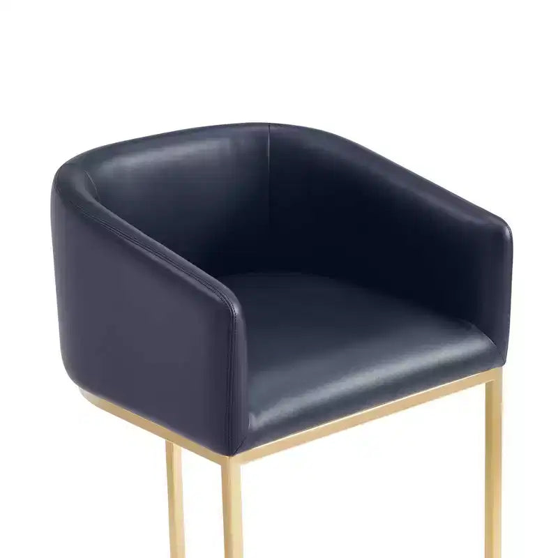 Manhattan Comfort Ensemble de 3 tabourets de bar Louvre Noir/Or Titane