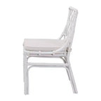 Chaise de salle à manger en rotin Carwyn Bali et Pari Blanche