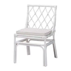 Chaise de salle à manger en rotin Carwyn Bali et Pari Blanche