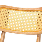 Baxton Studio Lot de 2 Chaises de Salle à Manger Tadeo en Bois et Rotin Chêne Brun/Brun Clair : Structure en bois d'hévéa, Nettoyage des taches