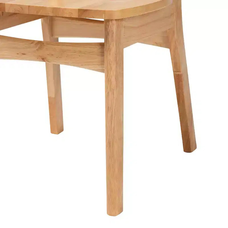 Baxton Studio Lot de 2 Chaises de Salle à Manger Tadeo en Bois et Rotin Chêne Brun/Brun Clair : Structure en bois d'hévéa, Nettoyage des taches