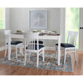 Set of 2 Jenny Slat Back Faux Leather Dining Chairs White - Linon