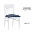 Lot de 2 chaises de salle à manger Jenny Slat Back en similicuir blanc - Linon