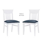 Lot de 2 chaises de salle à manger Jenny Slat Back en similicuir blanc - Linon