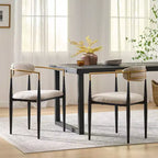 Christopher Knight Home Set of 2 Elmore Iron Upholstered Dining Chairs Beige/Black/Gold