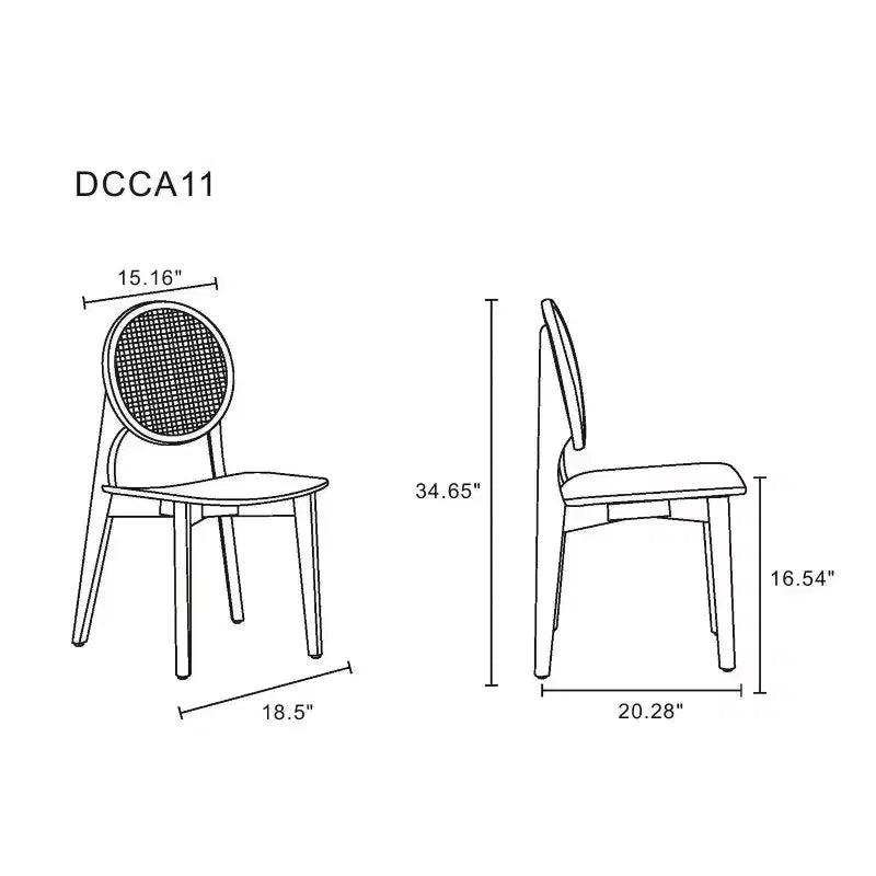 Lot de 4 chaises de salle à manger rondes Versailles noir/naturel : structure en bois de frêne, aucun assemblage requis - Manhattan Comfort
