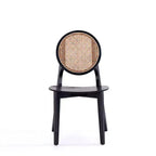 Lot de 4 chaises de salle à manger rondes Versailles noir/naturel : structure en bois de frêne, aucun assemblage requis - Manhattan Comfort
