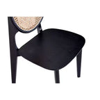 Lot de 4 chaises de salle à manger rondes Versailles noir/naturel : structure en bois de frêne, aucun assemblage requis - Manhattan Comfort