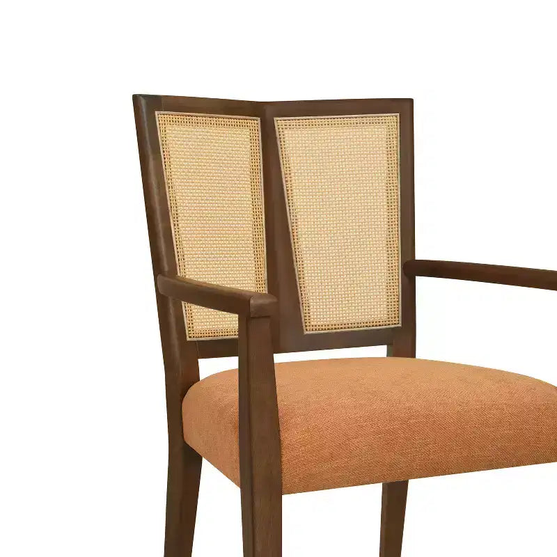 Christopher Knight Home Lot de 2 chaises de salle à manger Nolan en bois d'hévéa et cannage, coloris caramel et noyer