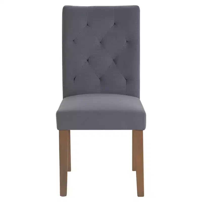 Lot de 2 chaises de salle à manger capitonnées Westport grises - Finch : charme campagnard, sans accoudoirs, pieds en bois