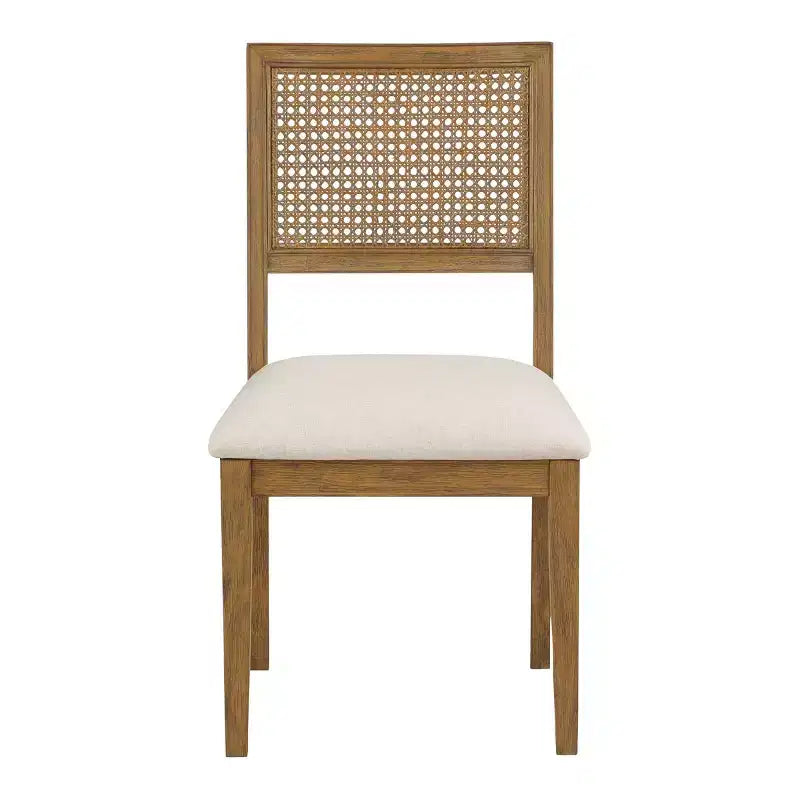 Ensemble de 2 chaises de salle à manger Alaina Lin - OSP Home Furnishings : Cadre en bois d'hévéa, dossier en cannage, revêtement en polyester
