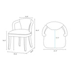 Lot de 2 chaises de salle à manger modernes rembourrées en tweed Palmer Manhattan Comfort Ivoire