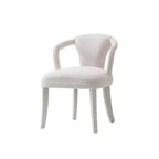 Lot de 2 chaises de salle à manger modernes rembourrées en tweed Palmer Manhattan Comfort Ivoire