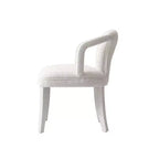 Lot de 2 chaises de salle à manger modernes rembourrées en tweed Palmer Manhattan Comfort Ivoire
