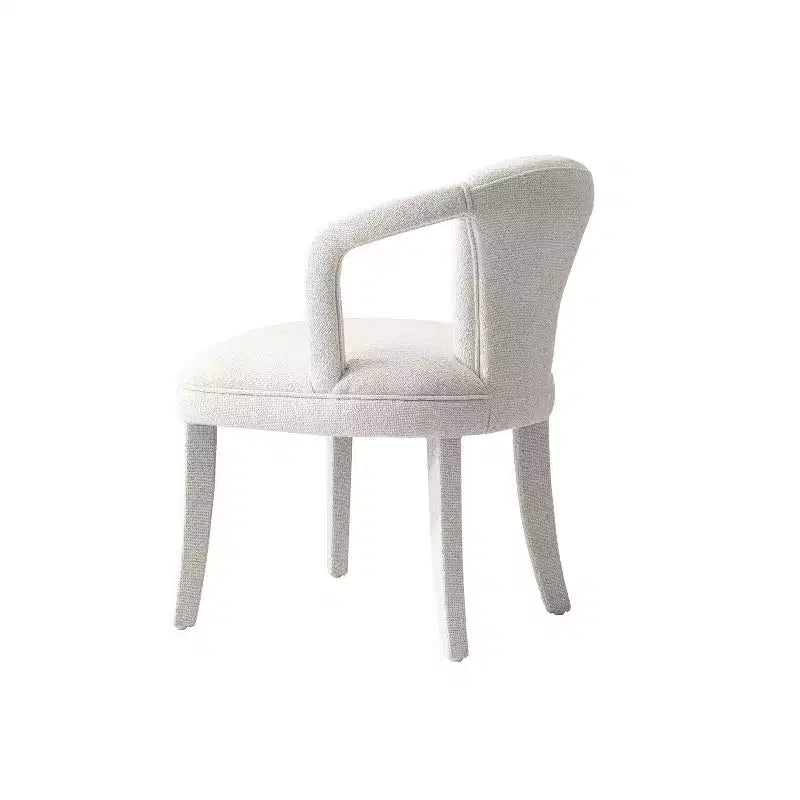Lot de 2 chaises de salle à manger modernes rembourrées en tweed Palmer Manhattan Comfort Ivoire