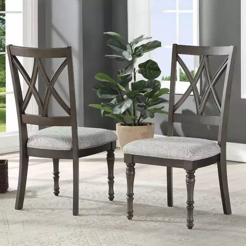 Lot de 2 chaises d'appoint Linnett 45,7 cm gris/marron - Steve Silver Co.