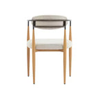 Christopher Knight Home Ensemble de 2 chaises de salle à manger Eva modernes en fer rembourré avec dossier ouvert incurvé Beige/Marron clair