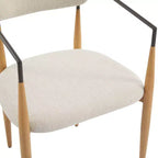Christopher Knight Home Ensemble de 2 chaises de salle à manger Eva modernes en fer rembourré avec dossier ouvert incurvé Beige/Marron clair