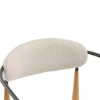 Christopher Knight Home Ensemble de 2 chaises de salle à manger Eva modernes en fer rembourré avec dossier ouvert incurvé Beige/Marron clair