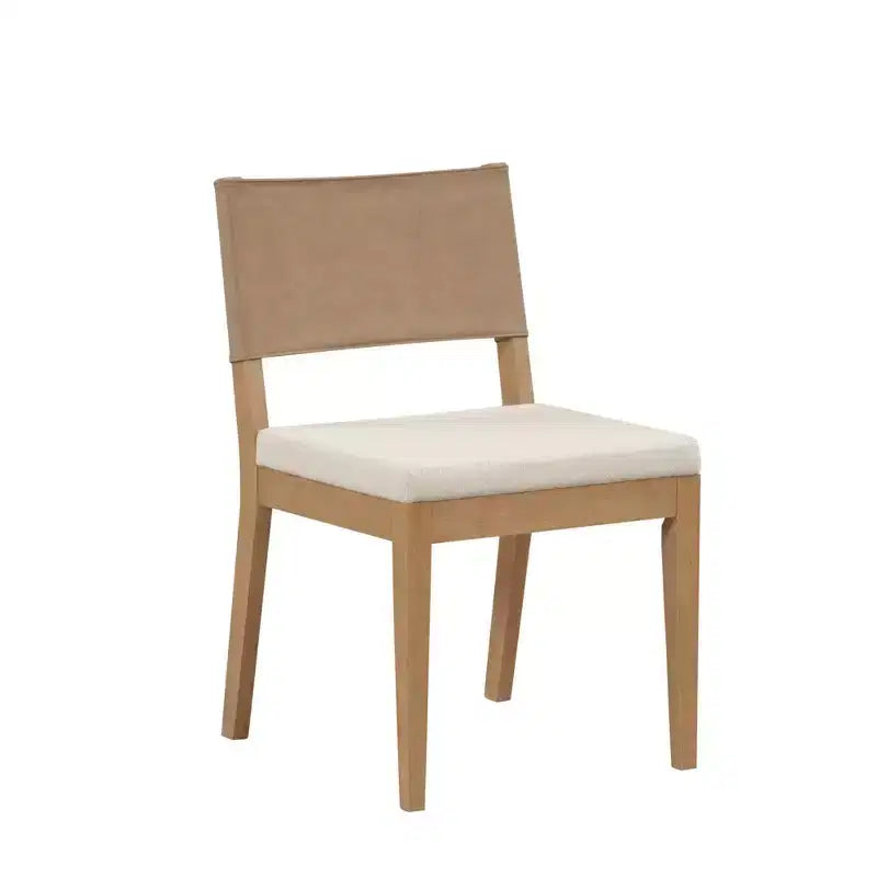 Chaise de salle à manger Nathan James Linus en similicuir marron